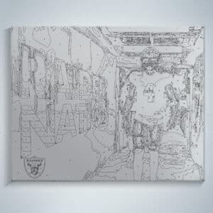 Paint by numbers outline on canvas of Derek Carr Raider Nation for do it yourself fan art painting
