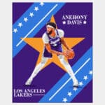 Fan art vector print of NBA player Anthony Davis holding a basketball