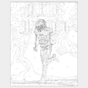 Paint by number outline for painting of Tennessee Titans RB Derrick Henry King Henry fan art