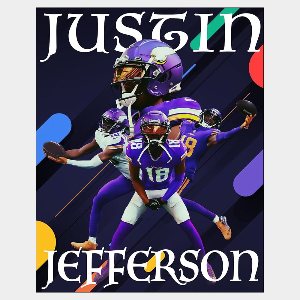 Framed Justin Jefferson Minnesota Vikings 16 x 20 Photo Print
